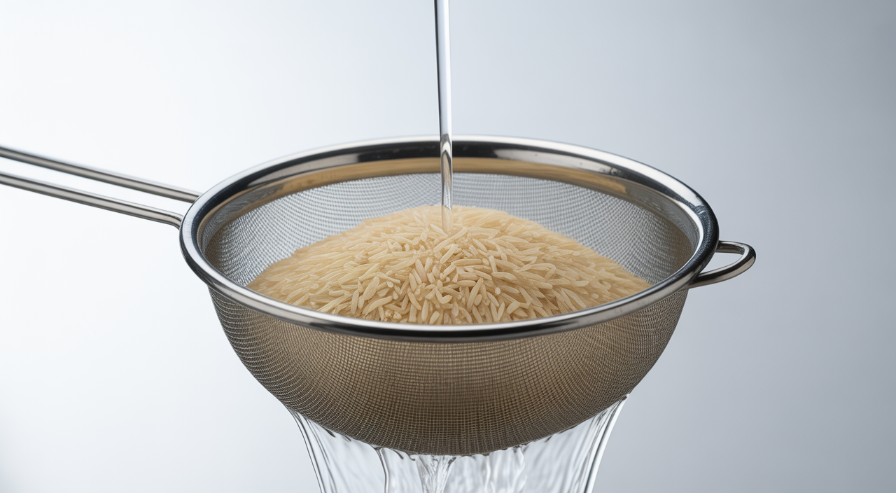 Close-up of perfectly cooked aged Basmati rice grains