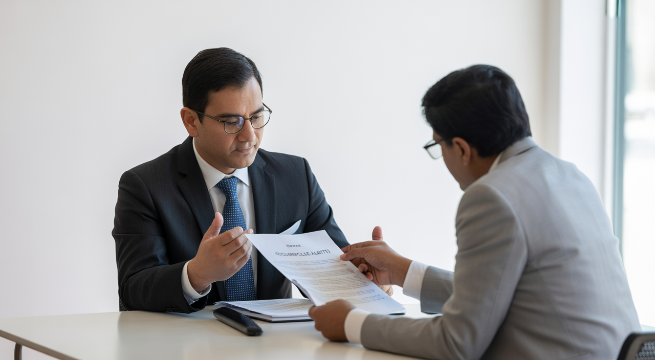 Indian investor consulting a securities class action lawyer about overseas stock market losses