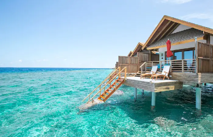 maldives water villa with pool