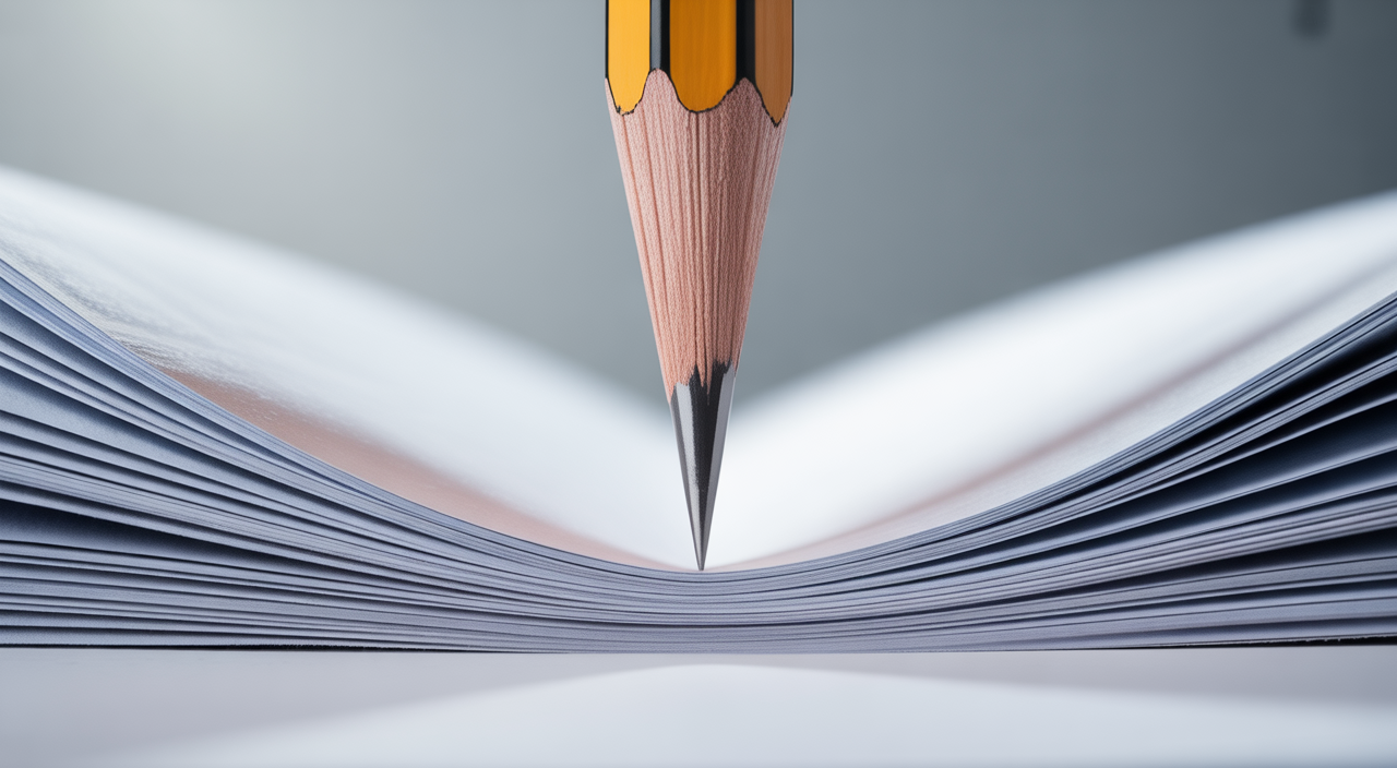 Professional editing concept showing pencil and papers