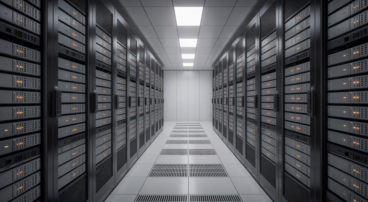 Cybersecurity server room representing data protection