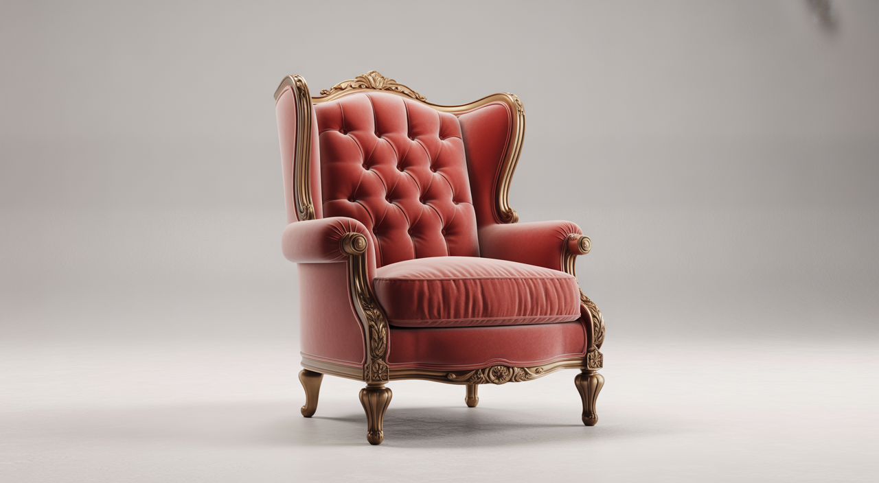 Spotless and revitalized upholstered armchair after professional cleaning service in Stuttgart.