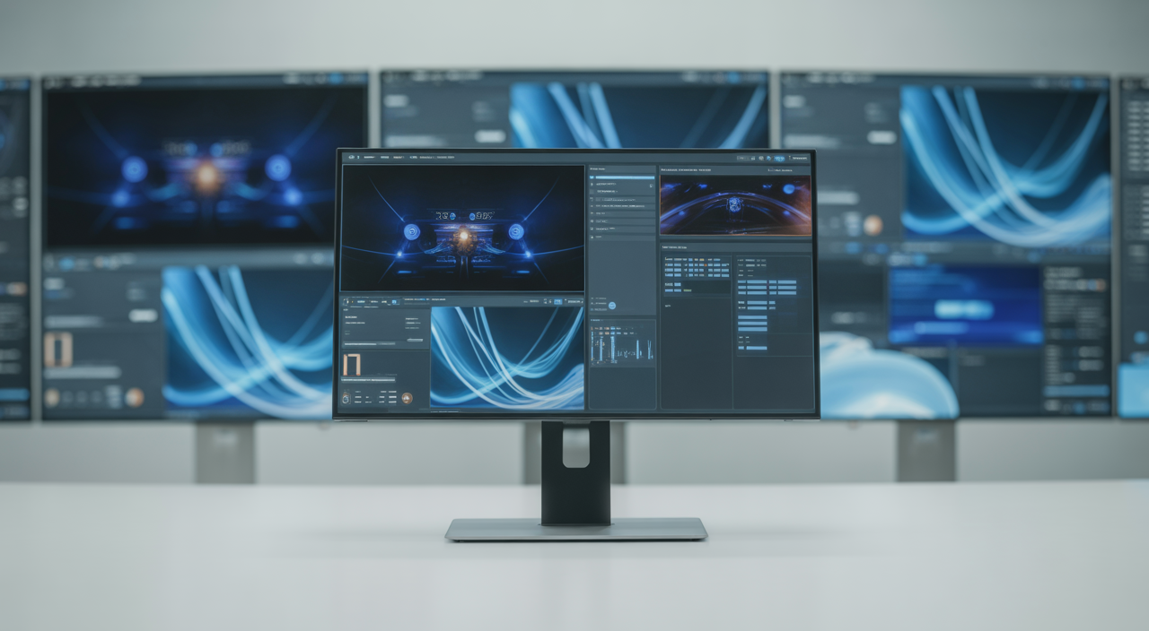 Modern digital workspace showcasing advanced digital interfaces representing composable DXP services